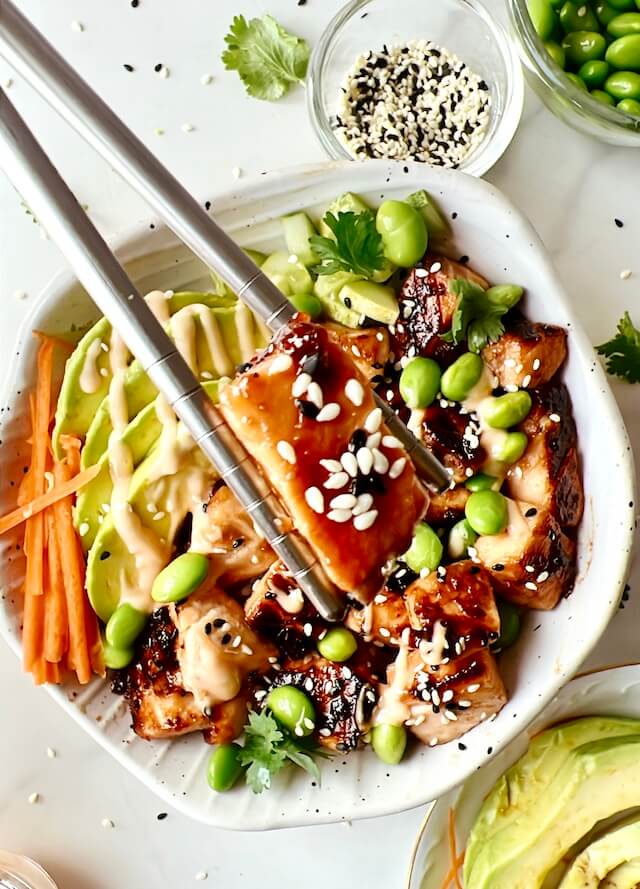 Salmon rice bowl