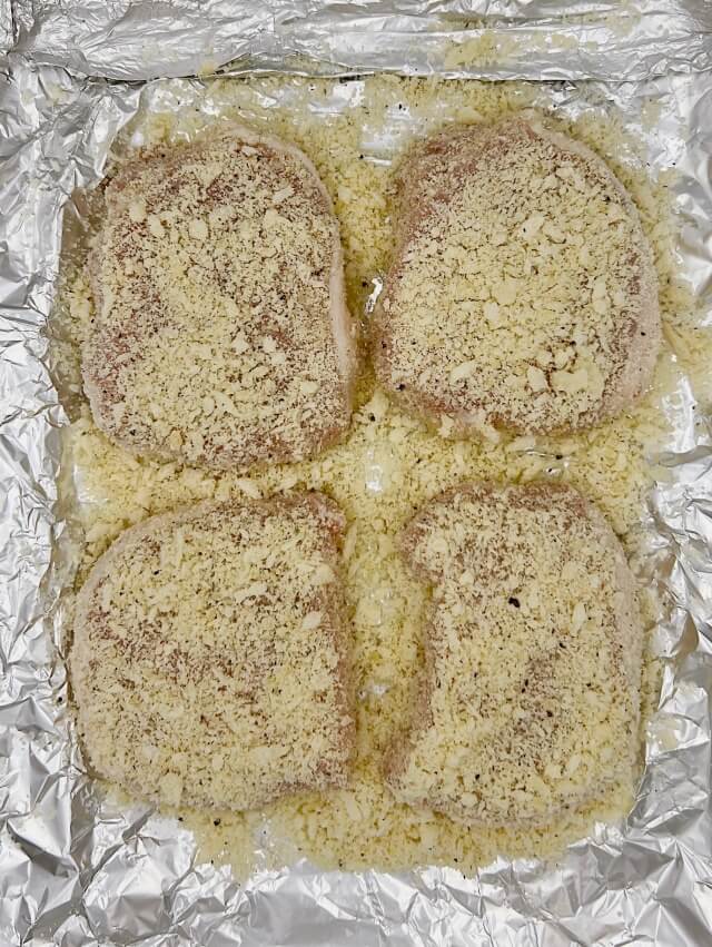 coating the pork chops