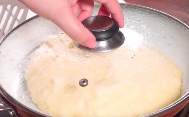 cover egg with the lid