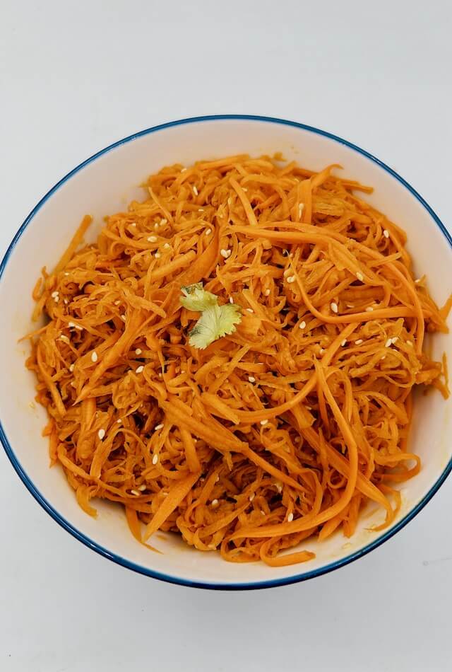 Top view- Spicy Korean carrot salad