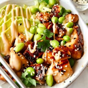 Honey Sriracha Salmon Bowl Recipe